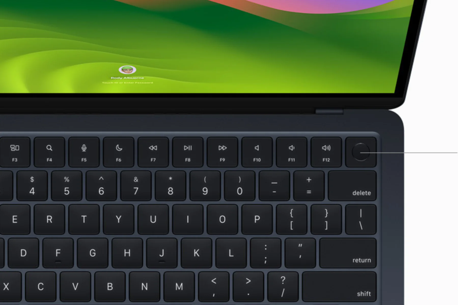 Notebook Apple MacBook Air 13''M2 8/256GB Space Gray klavesnica