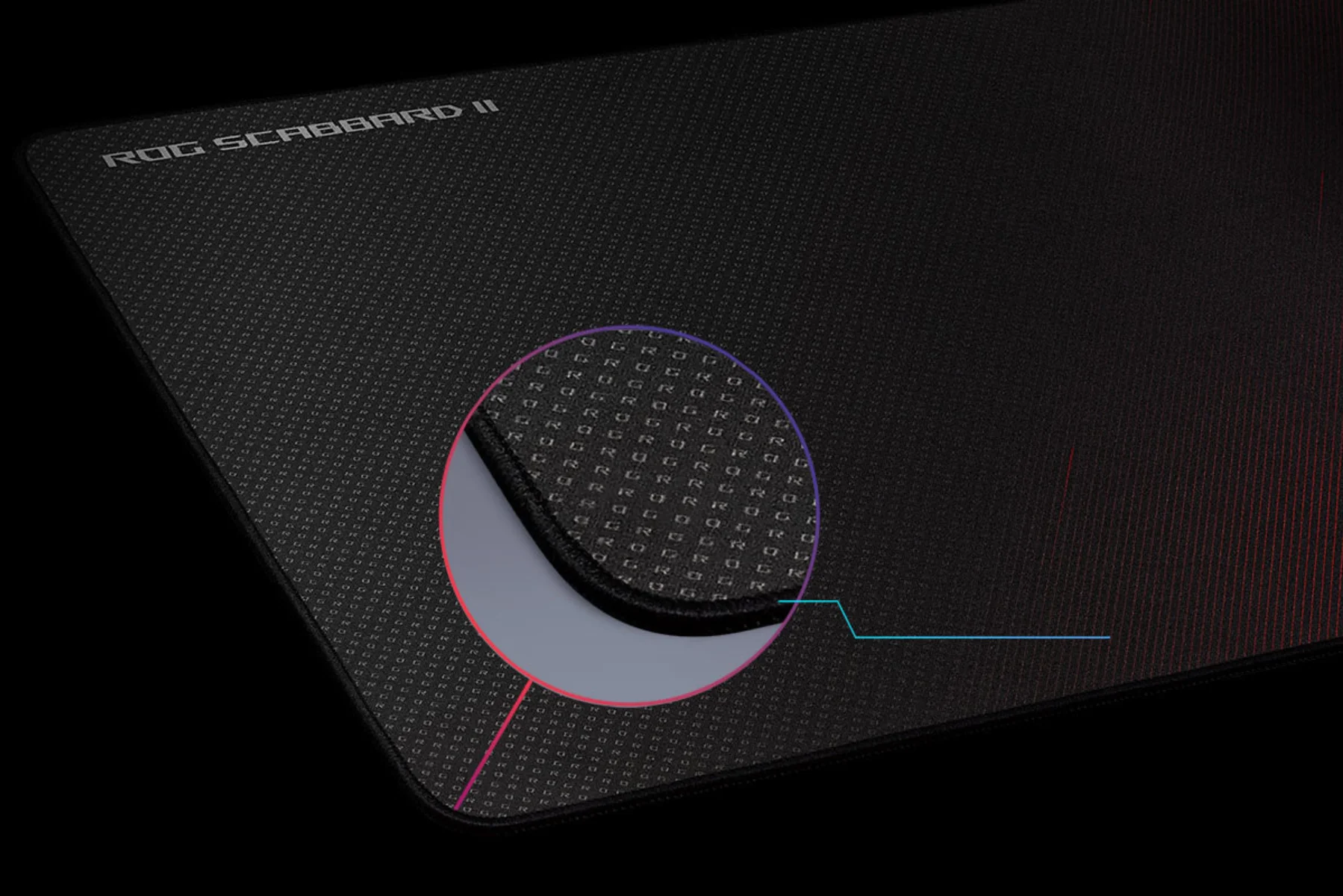 Herná podložka pod myš Asus ROG Scabbard II Medium ploche presivane okraje