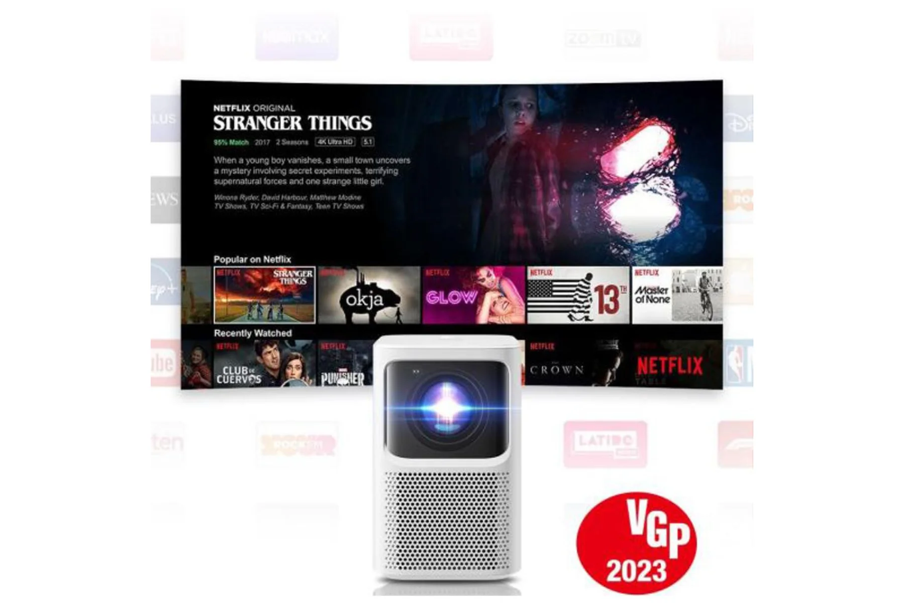 Domáci projektor Dangbei Emotn N1 White aplikacie netflix youtube prime video