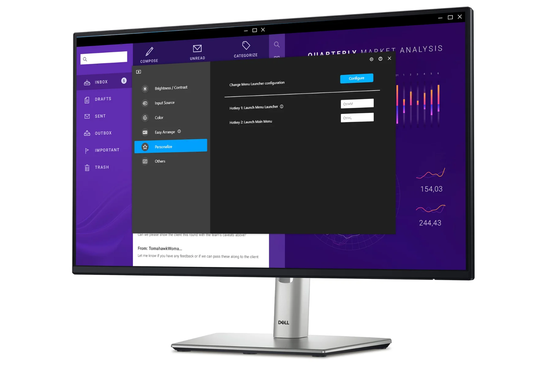 Monitor Dell P2425H dell display manager