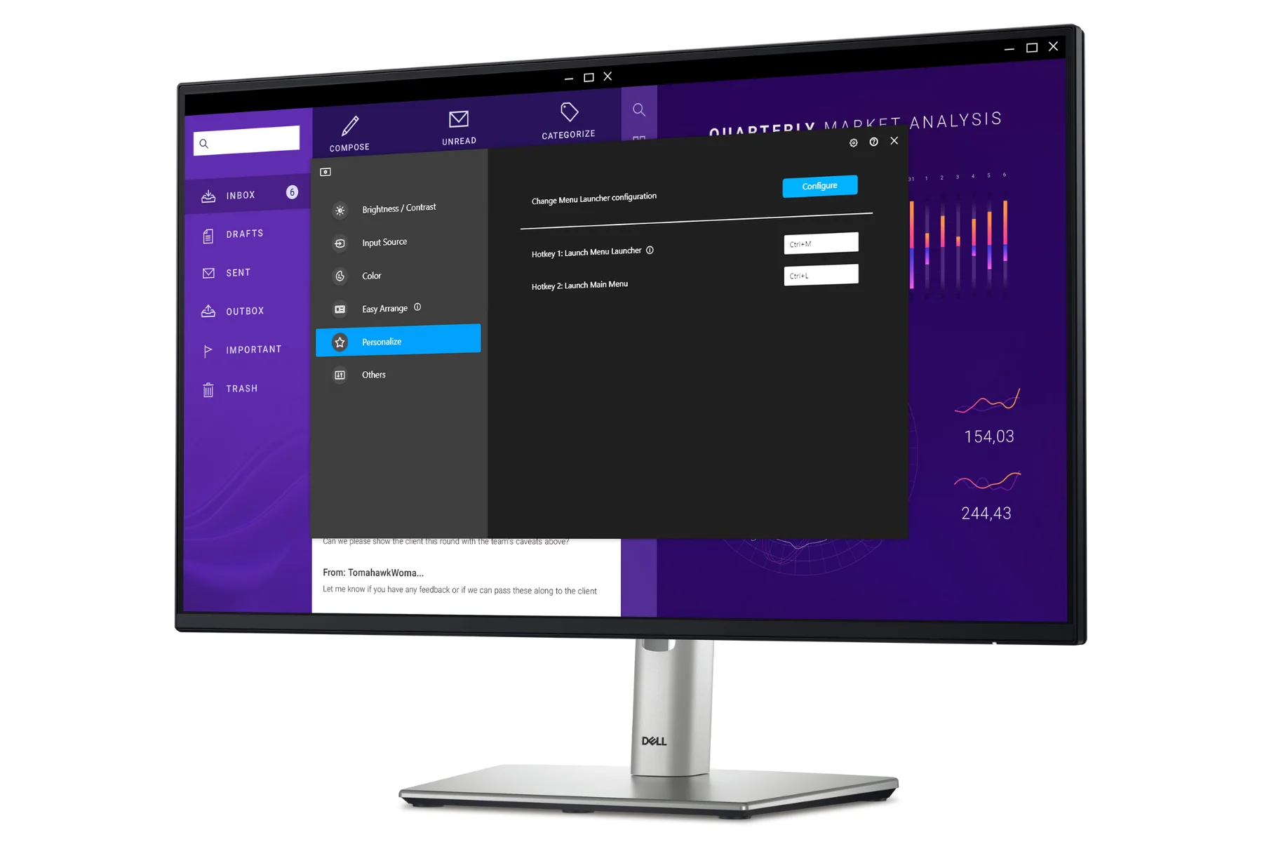 Monitor Dell P2425HE Dell display manager
