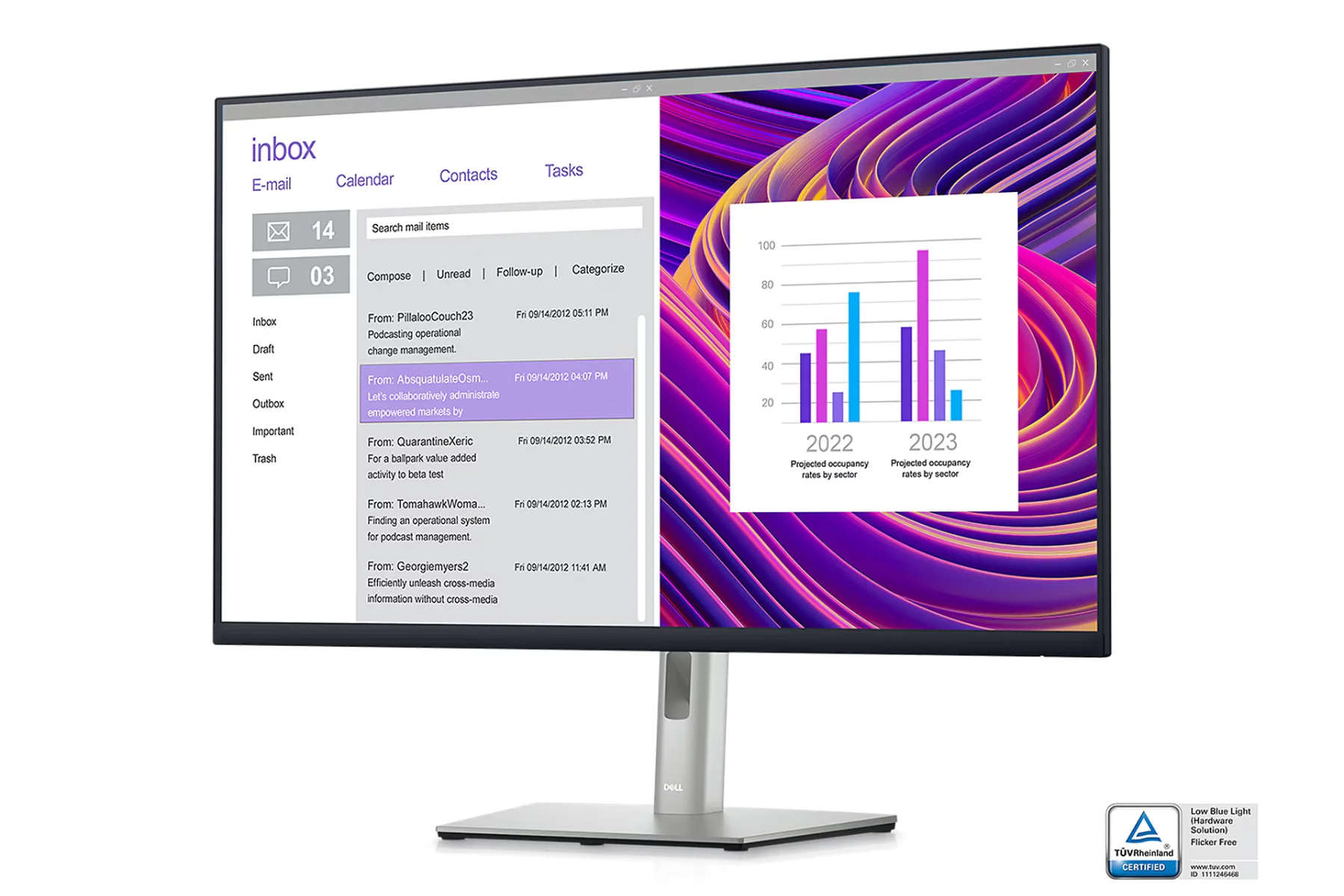Monitor Dell P2423DE nastavenie pohladu vysky