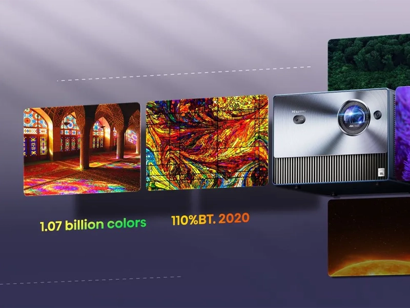 Hisense C1 4K Trichroma Laser projektor sýte farby.
