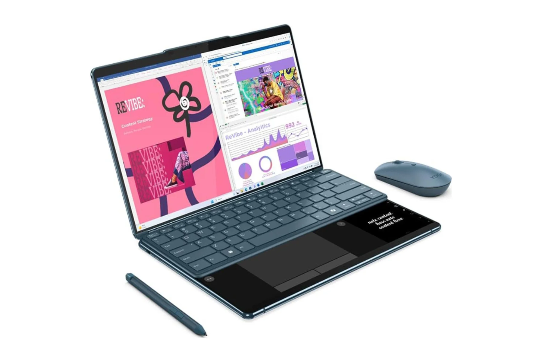 Notebook Lenovo Yoga Book 9 83FF000PCK dizajn virtualna klavesnica