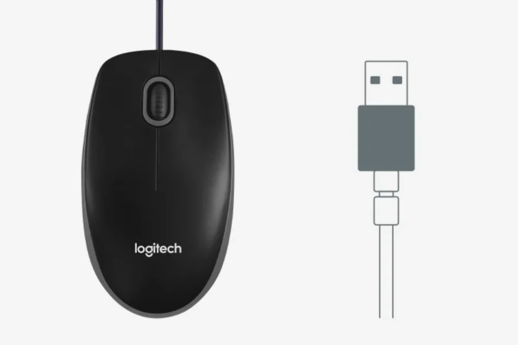 Optická PC myš Logitech B100 USB Black plug and play