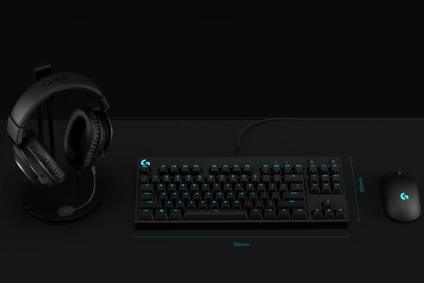 Herná klávesnica Logitech G PRO Mech Keyboard Black US tenkeyless kompaktna ultraprenosna