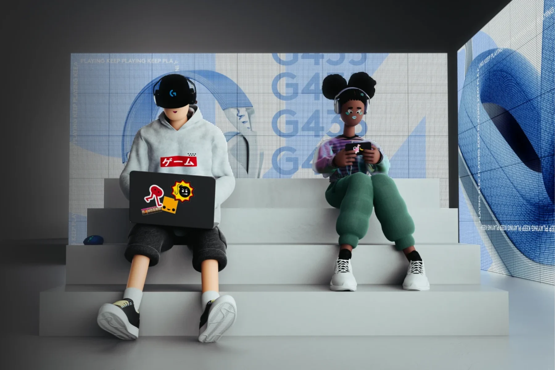 Herné slúchadlá s mikrofónom Logitech G435 Lightspeed White bluetooth