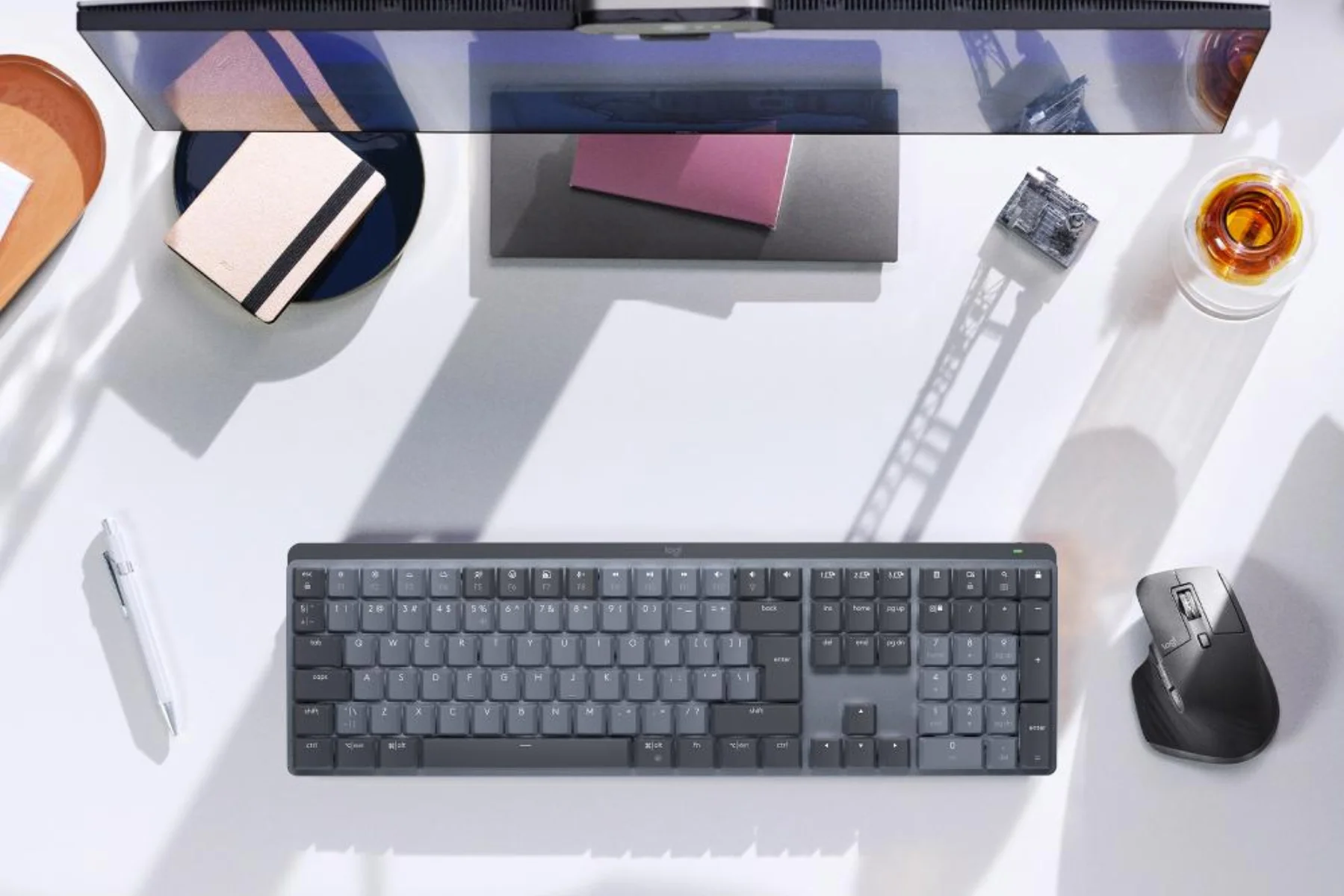 PC kl&aacute;vesnica Logitech MX Mechanical Graphite (US) 3 typy spinacov