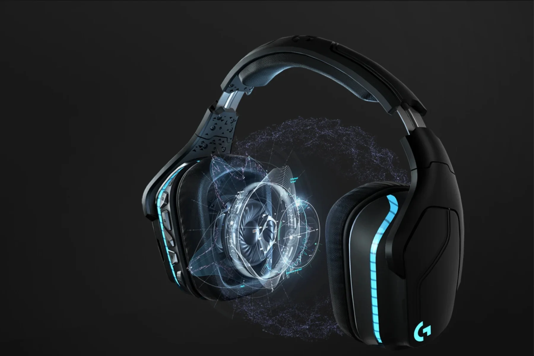 Herné slúchadlá bezdrôtové Logitech G935 7.1 menice