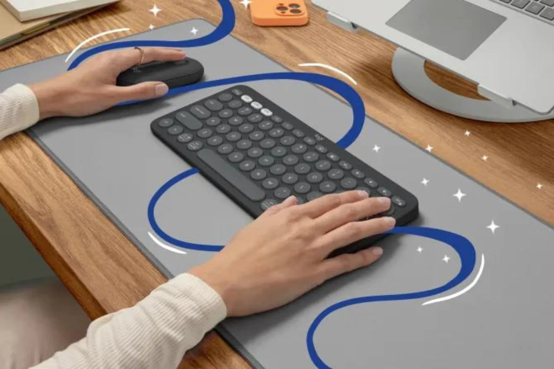 Súprava bezdrôtovej klávesnice a myši Logitech Pebble 2 Combo White recyklovany plast