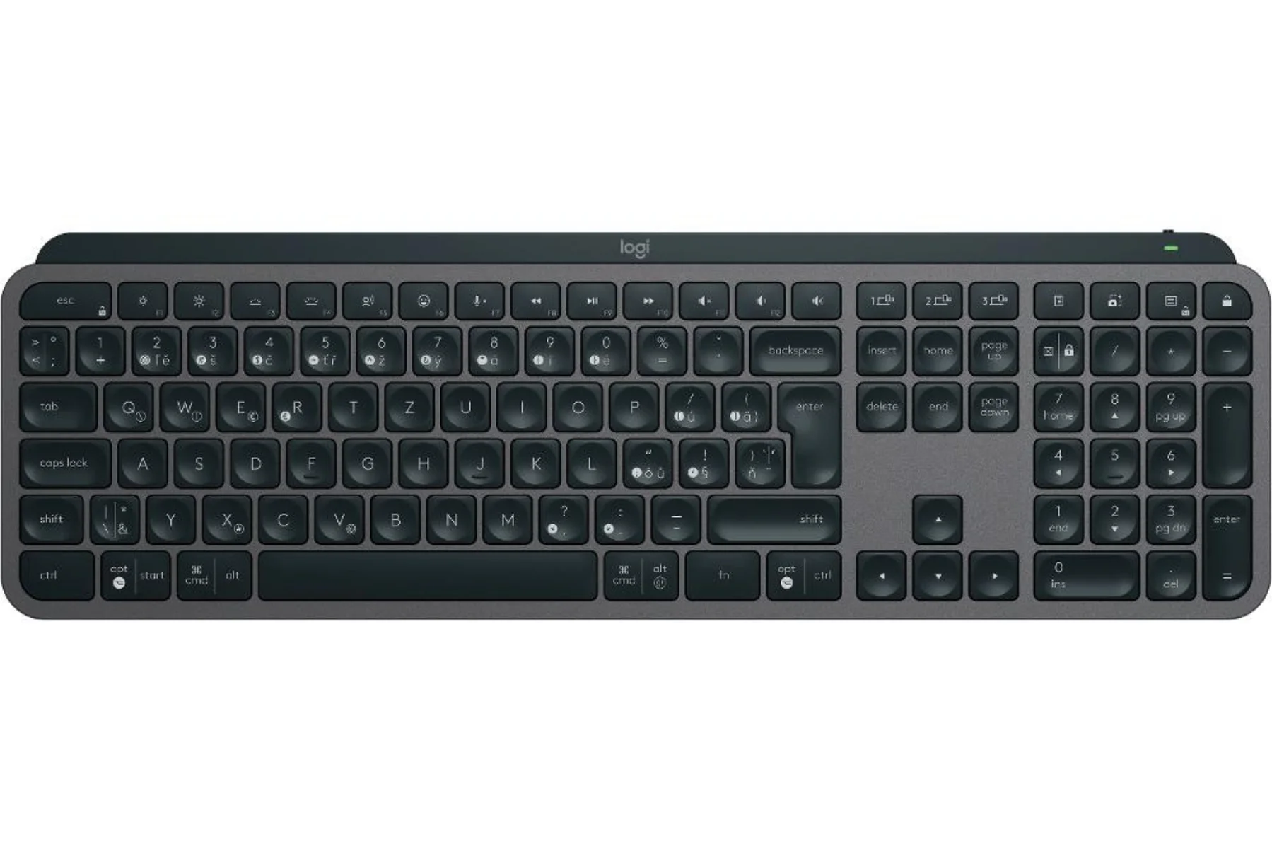 PC klávesnica Logitech MX Keys S Graphite CZE/SK plynulost