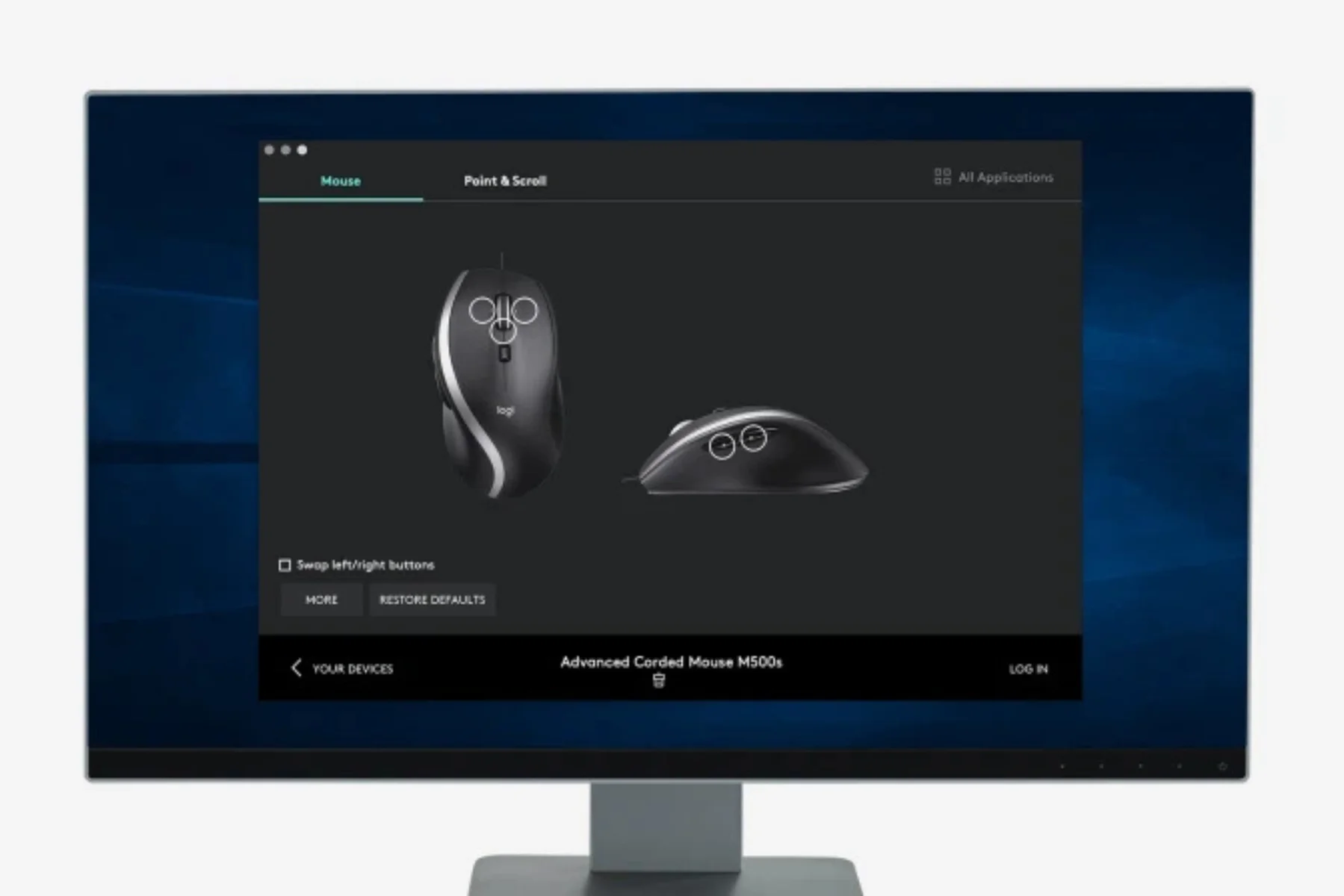 Káblová myš Logitech M500s USB BK presne ovladanie kurzora