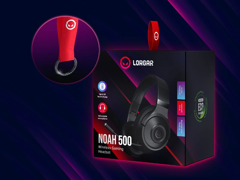 Vn&uacute;tri krabice od sl&uacute;chadiel Lorgar Noah 500 na v&aacute;s čak&aacute; &scaron;t&yacute;lov&aacute; kľ&uacute;čenka, ktor&aacute; skvele dopln&iacute; va&scaron;u gamersk&uacute; identitu.