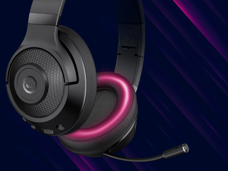 Hern&yacute; headset Lorgar Noah 500 v&aacute;s ohrom&iacute; pohodln&yacute;mi pu nau&scaron;n&iacute;kmi a n&iacute;zkou hmotnosťou.