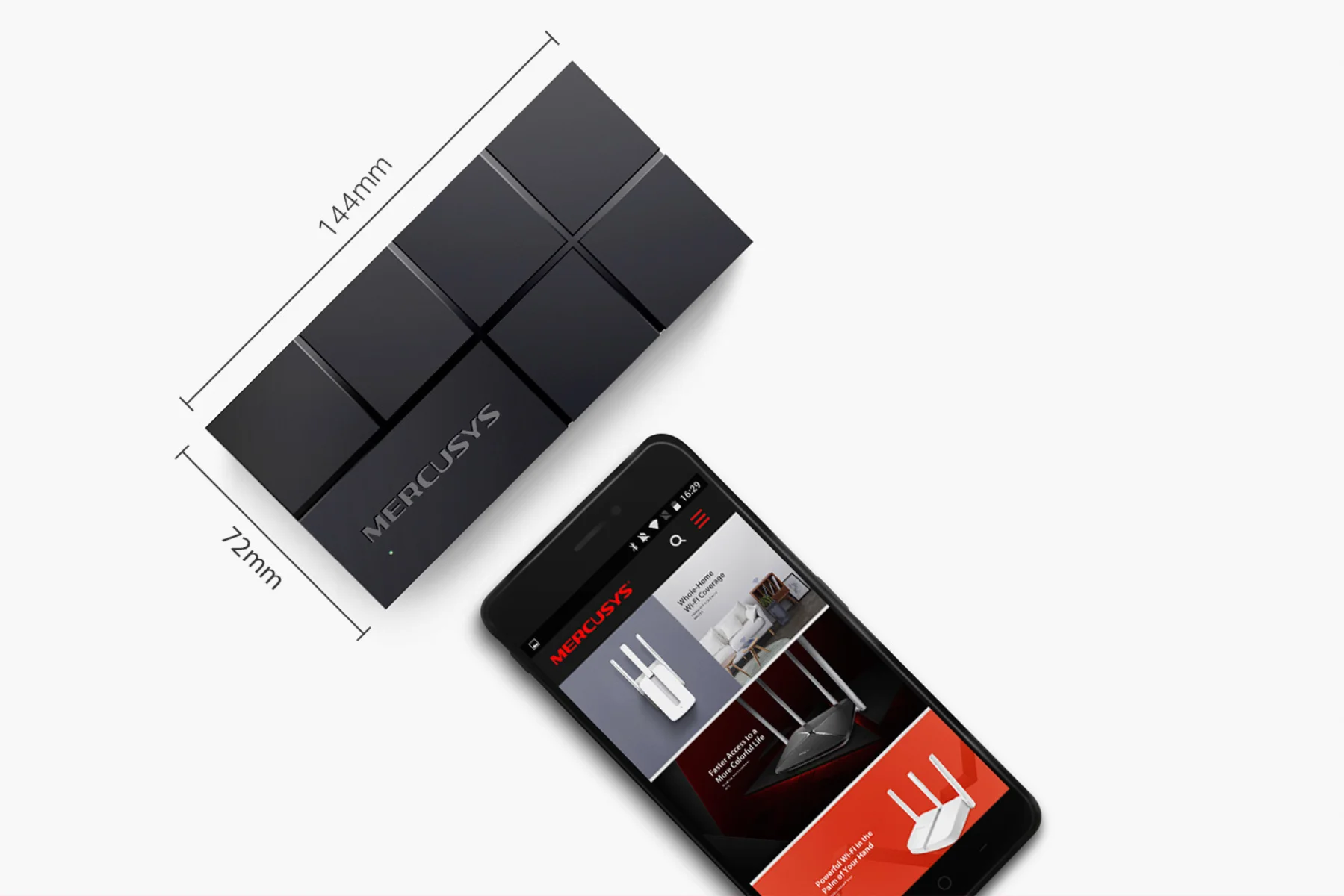 Stolný prepínač Mercusys MS108G dizajn