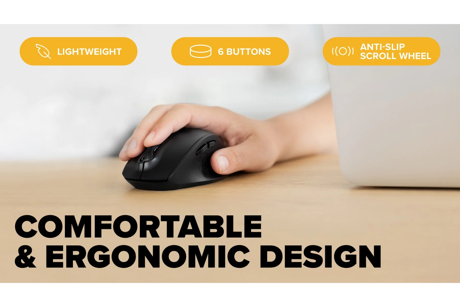 Bezdrôtová myš Niceboy OFFICE M30 BT ergonomicky dizajn