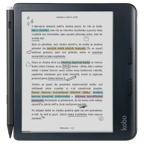 Čítačka kníh Rakuten Kobo Libra Colour Black+stylus