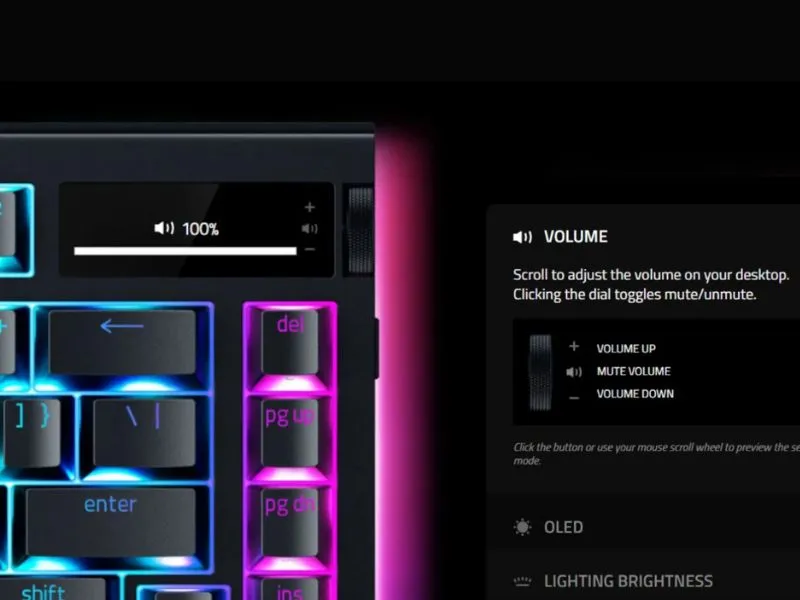 Režimy príkazového voliča Razer