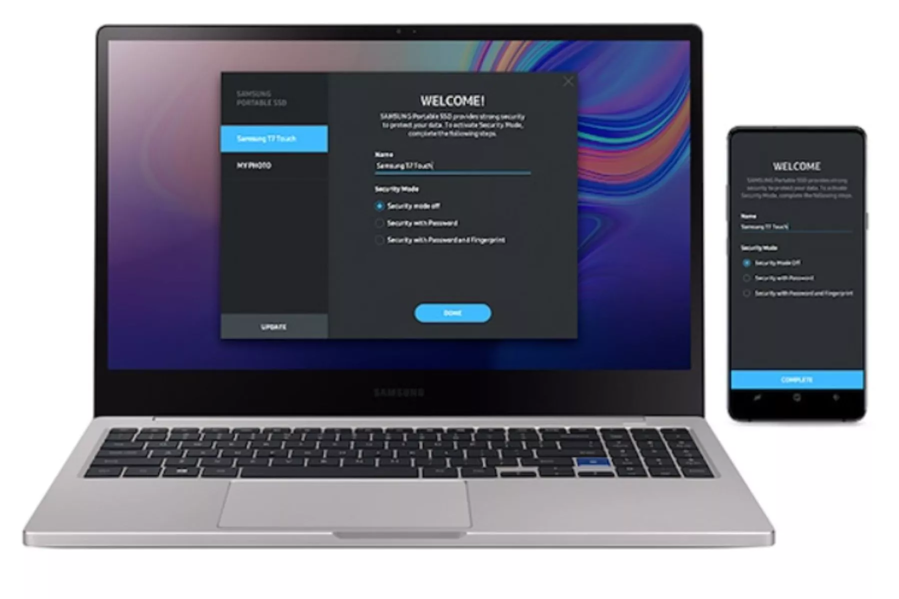 Extern&yacute; disk Samsung T7 Softv&eacute;r pre spr&aacute;vu