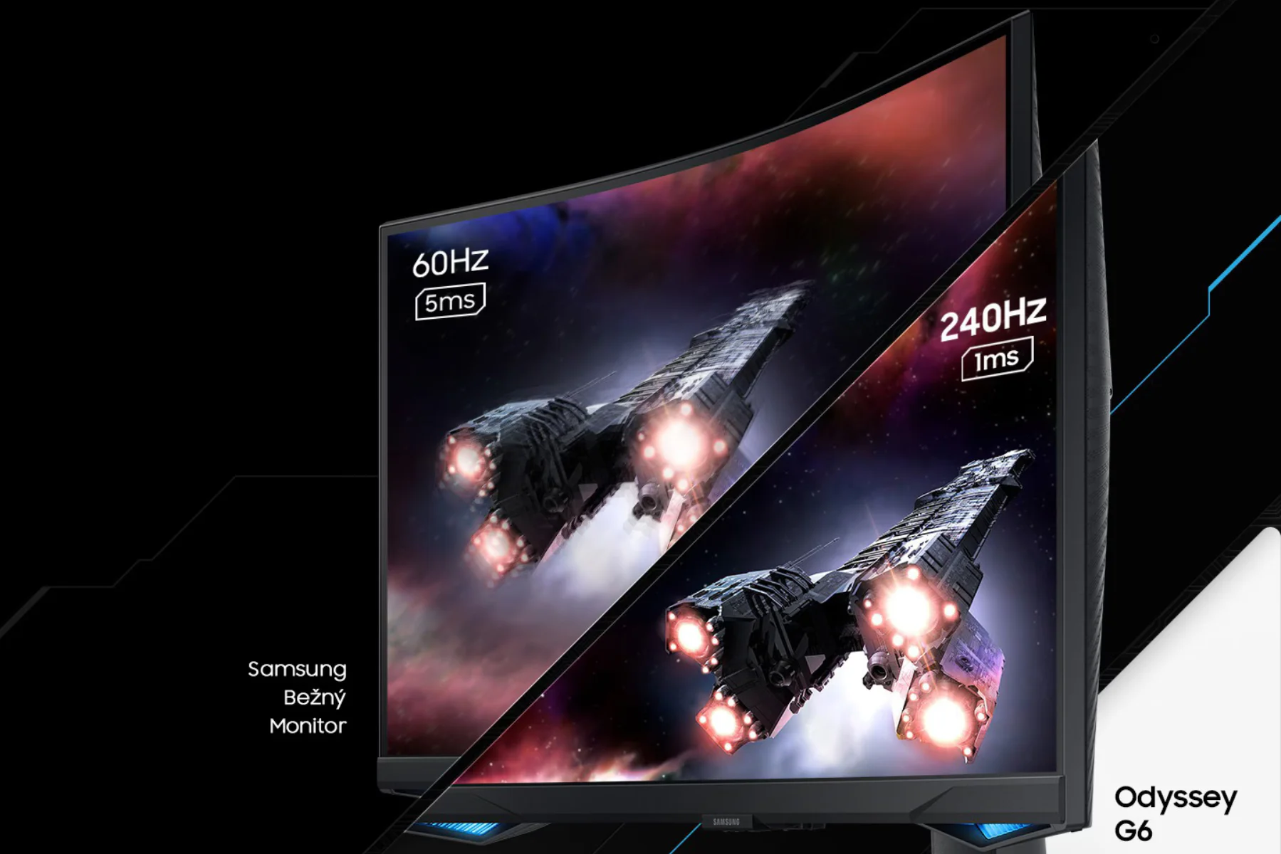 Herný monitor Samsung Odyssey G65B obnovovacia frekvencia