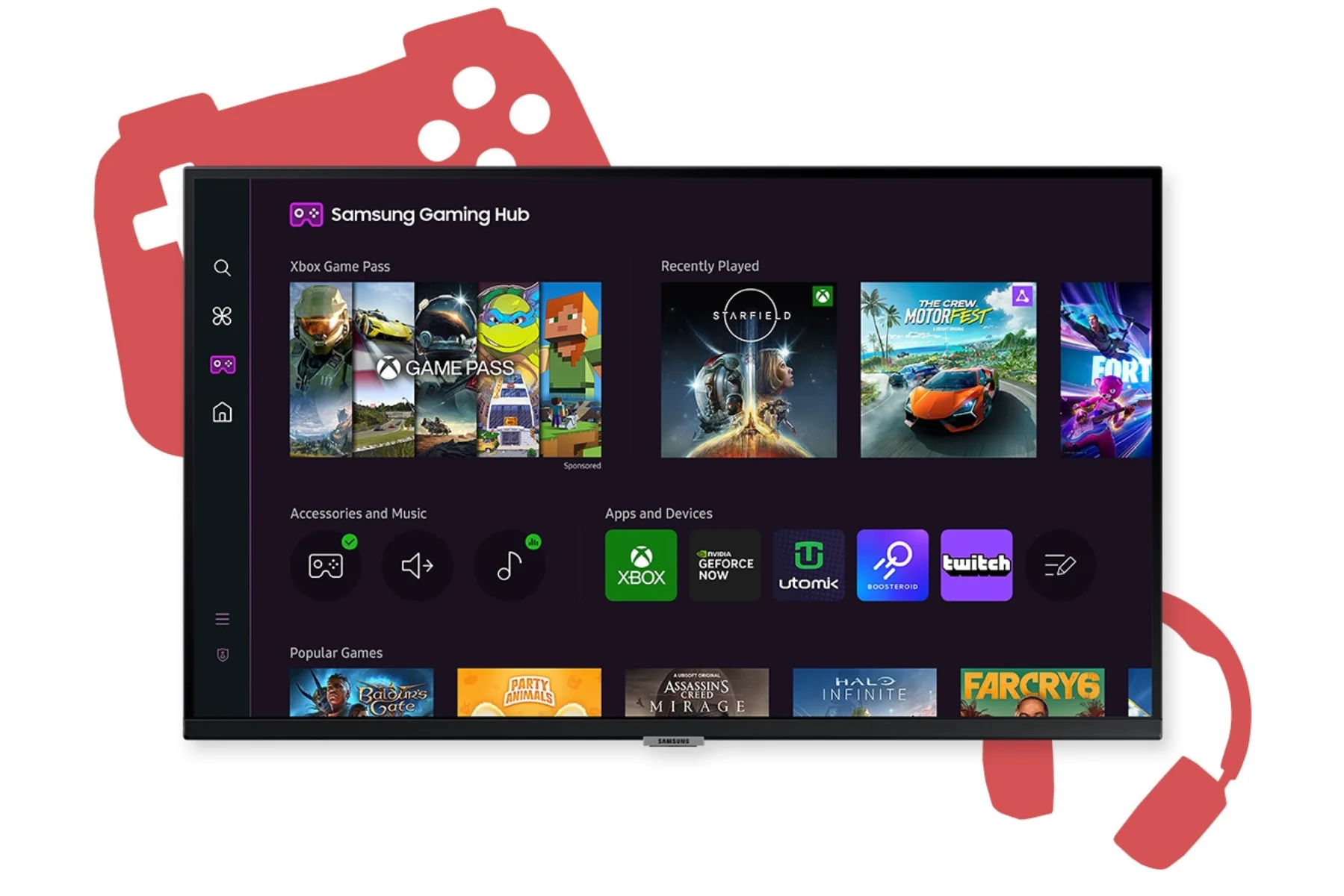 Monitor Samsung ViewFinity LS27DM500EUXDU gaming hub