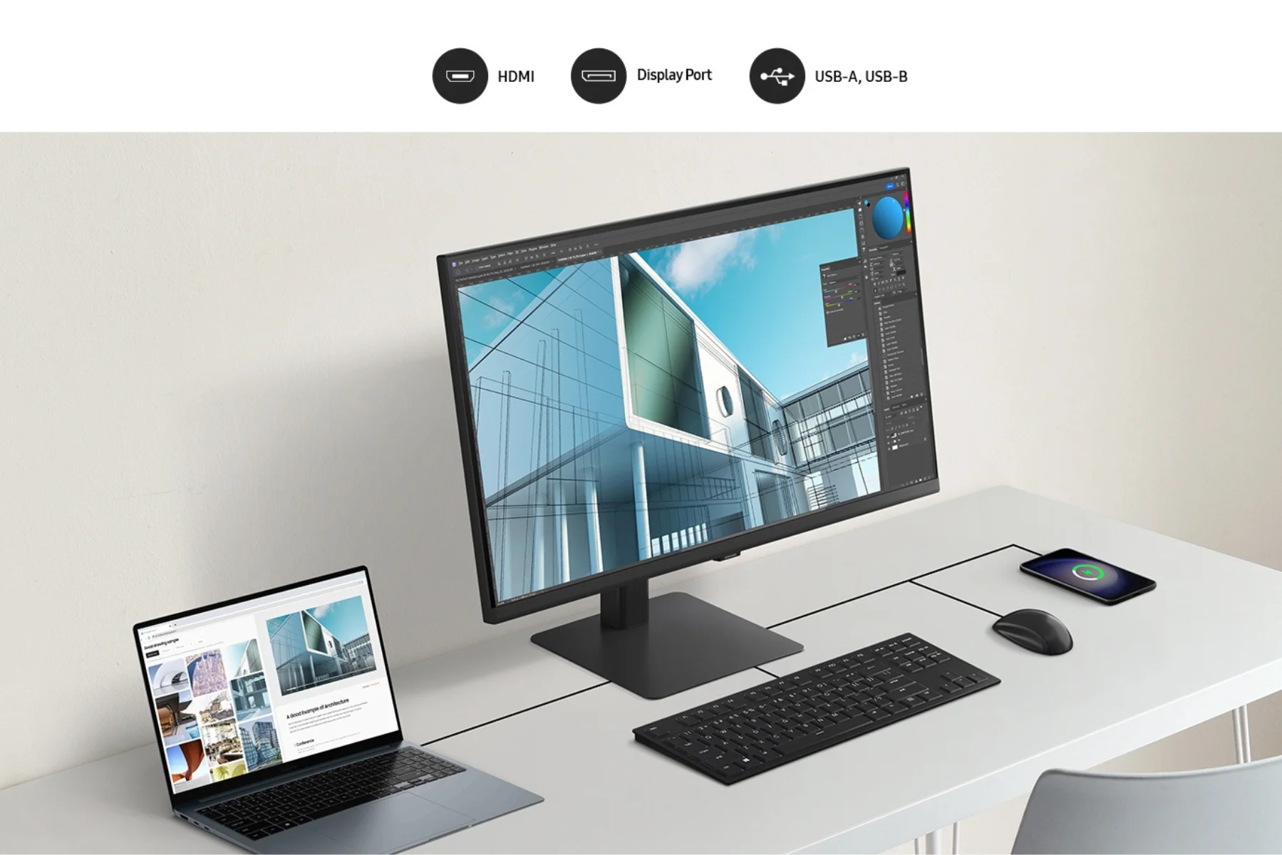 Monitor Samsung ViewFinity LS32D600UAUXEN moznosti pripojenia