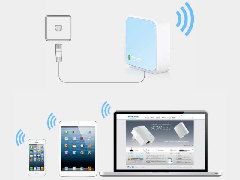 Bezdr&ocirc;tov&yacute; router TL-WR802N Nano N 300 Mbit/s disponuje režimom Access point.