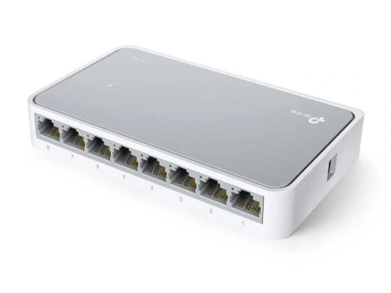 R&yacute;chly ethernetov&yacute; prep&iacute;nač TL-SF1008D disponuje 8 automaticky vyjedn&aacute;vaj&uacute;cimi portmi RJ45 s r&yacute;chlosťou 10/100 Mbps.