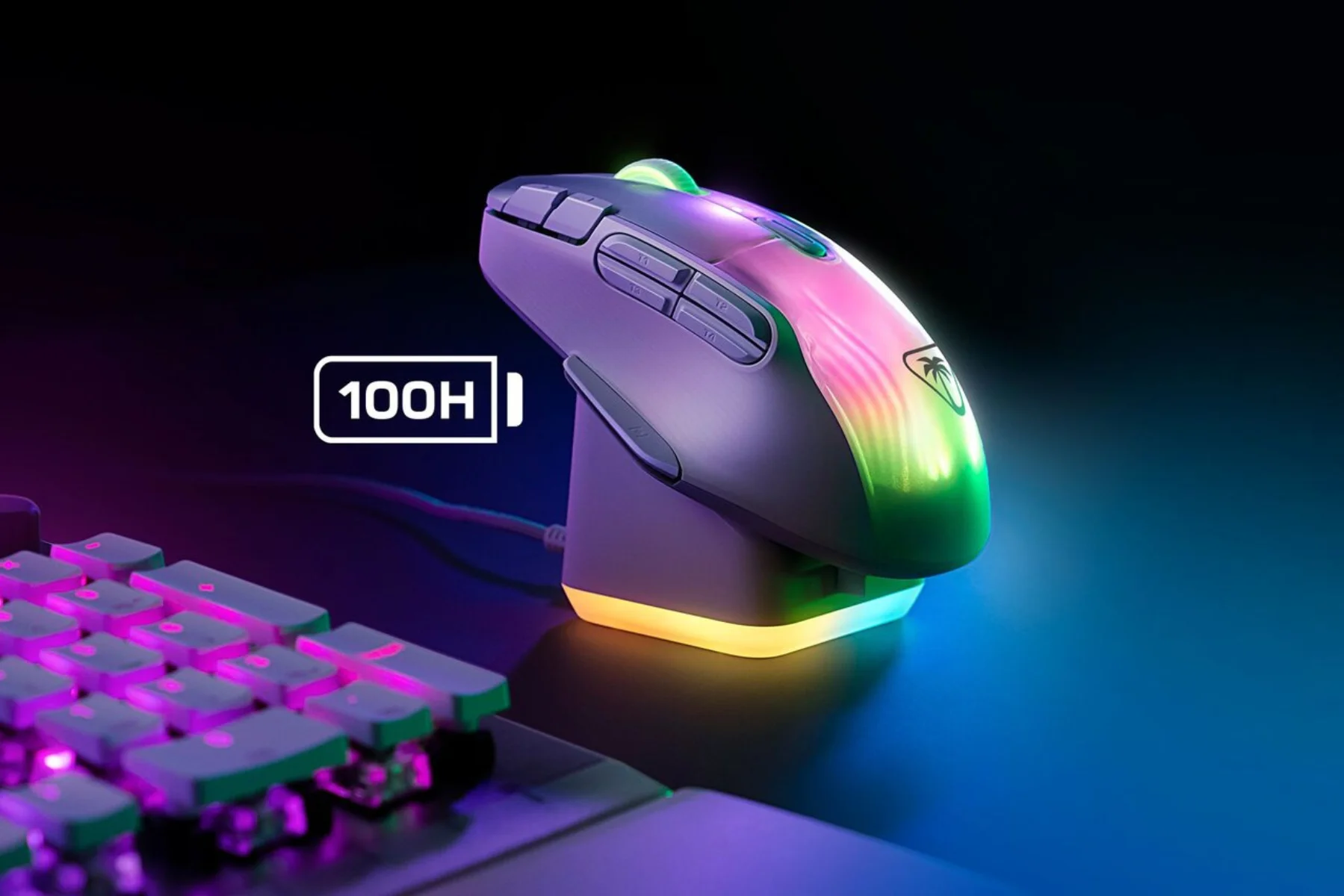 Herná myš Turtle Beach KONE XP Air Black + RGB nabíjacia stanica Rapid