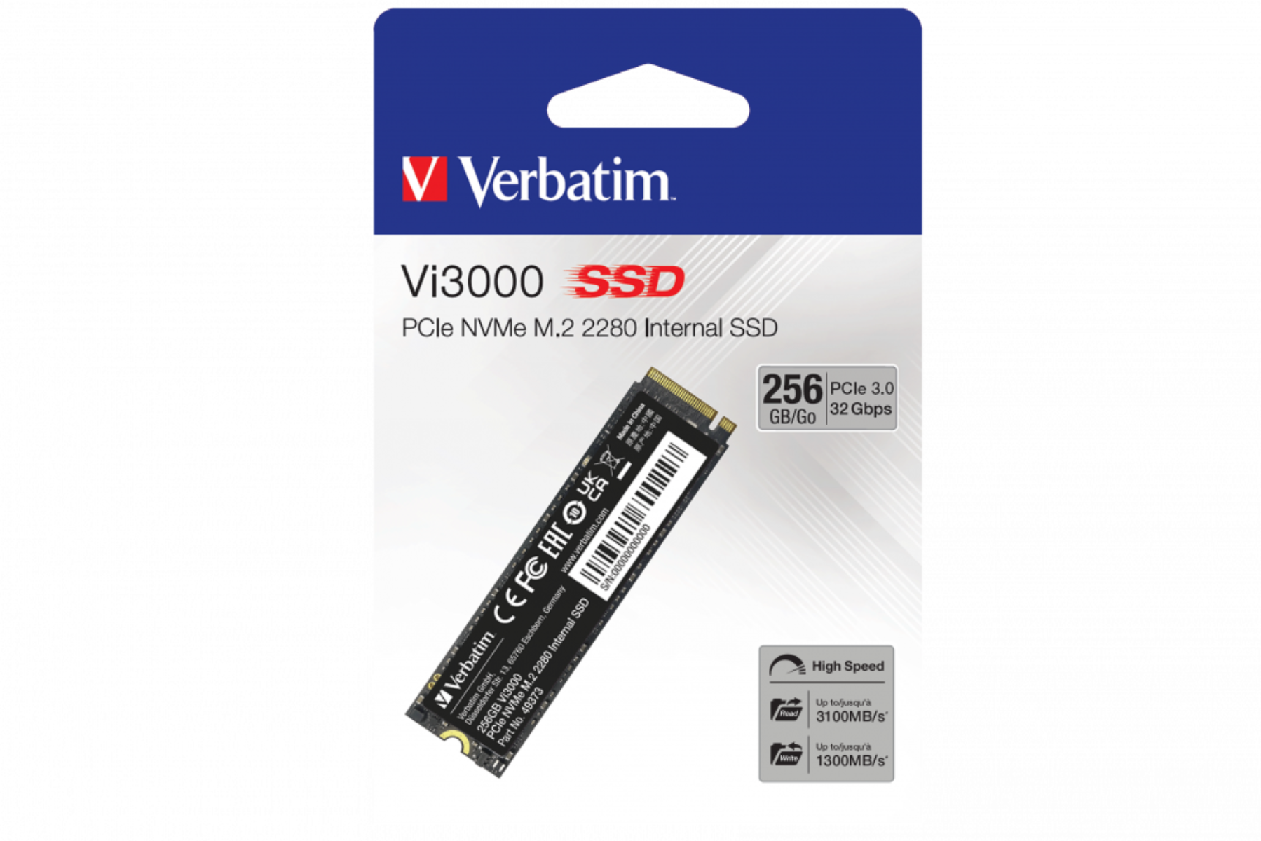 Interný disk Verbatim Vi3000 256GB PCIe NVMe M.2 upgrade