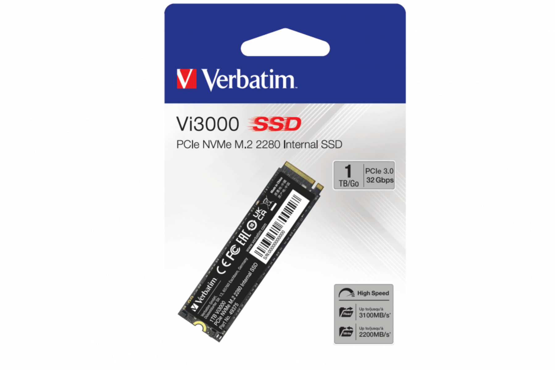 Interný disk Verbatim Vi3000 1TB PCIe NVMe M.2 upgrade
