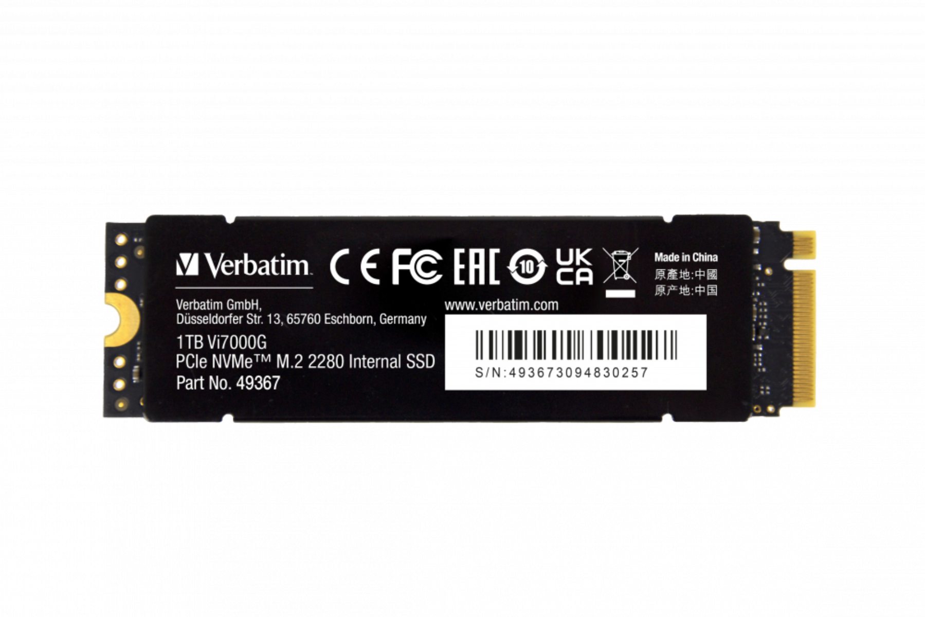 Interný disk Verbatim Vi7000G 1TB PCIe NVMe M.2 velky priestor