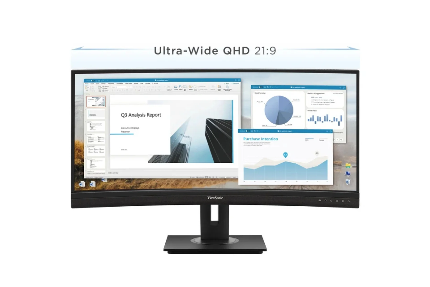Monitor Viewsonic VG3456C Black ultrasiroky displej