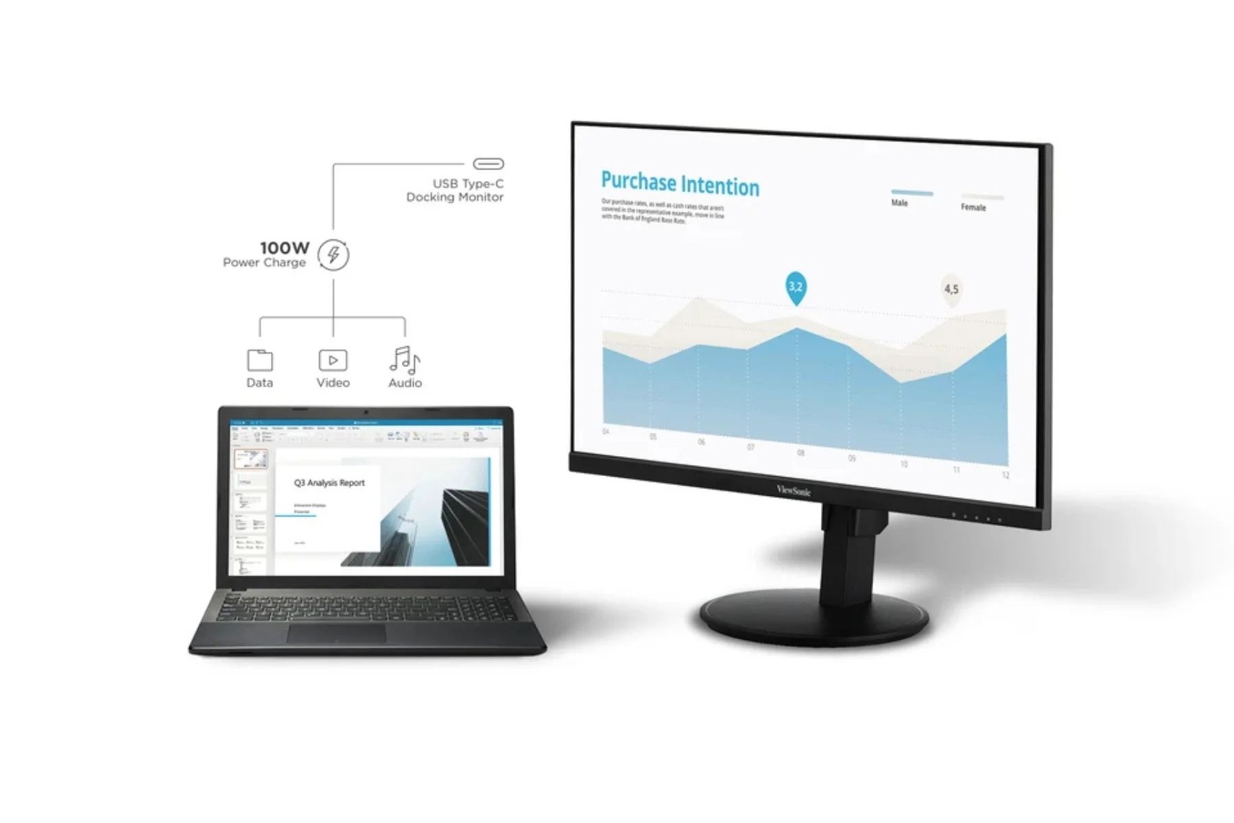 Monitor Viewsonic VG2709-2K-MHDU-2 Black jeden kabel