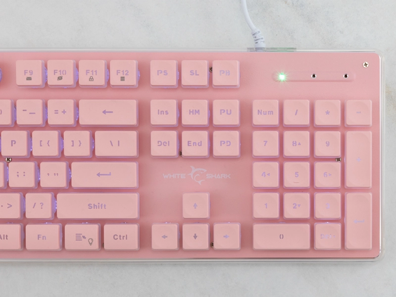 WhiteShark_tachi_pink herná klávesnica