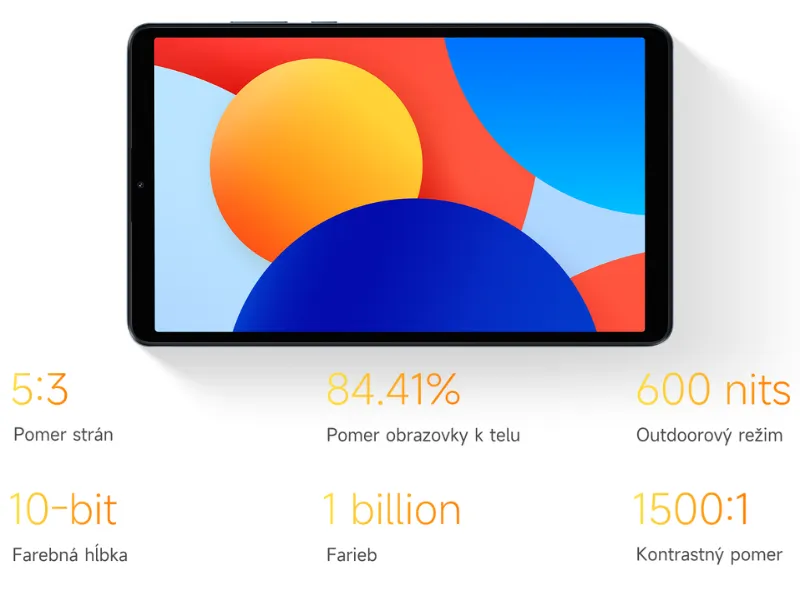 Vynimočný 8,7 palcový displej tabletu Redmi Pad SE 8,7 so živými farbami