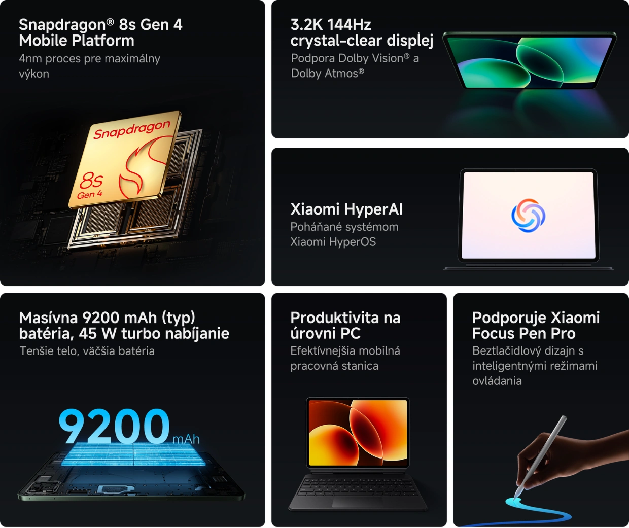 Kľúčové vlastnosti tabletu Xiaomi Pad 8.