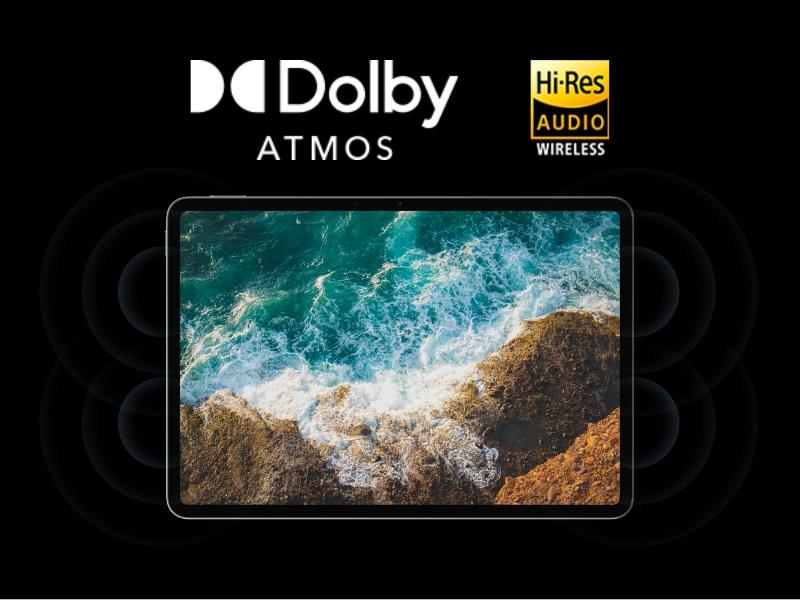 Tablet Xiaomi Pad 8 disponuje 4 stereofónnymi reproduktormi s podporou Dolby Atmos®.