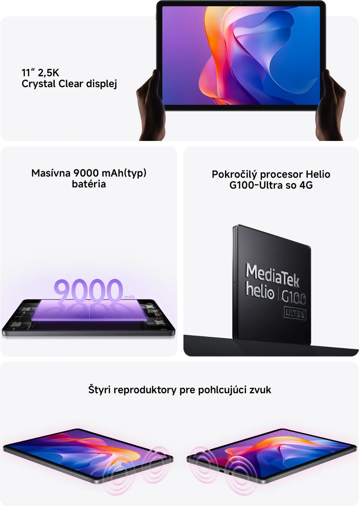 Hlavné KSP tabletu Redmi Pad 2 4G