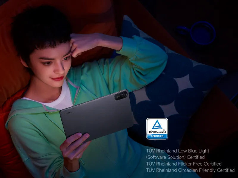 Vďaka 3 certifikátom TÜV Rheinland máte istotu, že displej tabletu Redmi Pad 2 sa postará o pohodu vášho zraku.