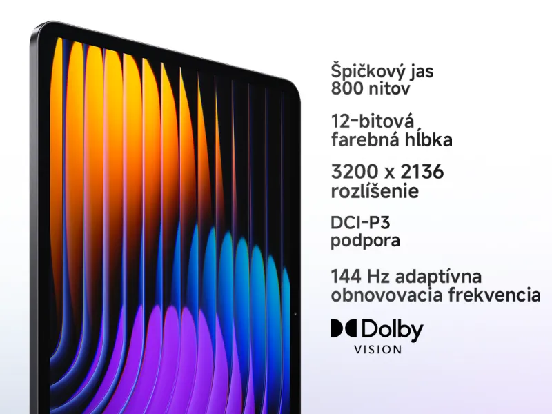 Vychutnajte si štedrý priestor pre svoju prácu, kreativitu aj zábavu, ktorý vám prináša veľký 3,2K Crystal-Clear displej tabletu Xiaomi Pad 7 8/128GB Green