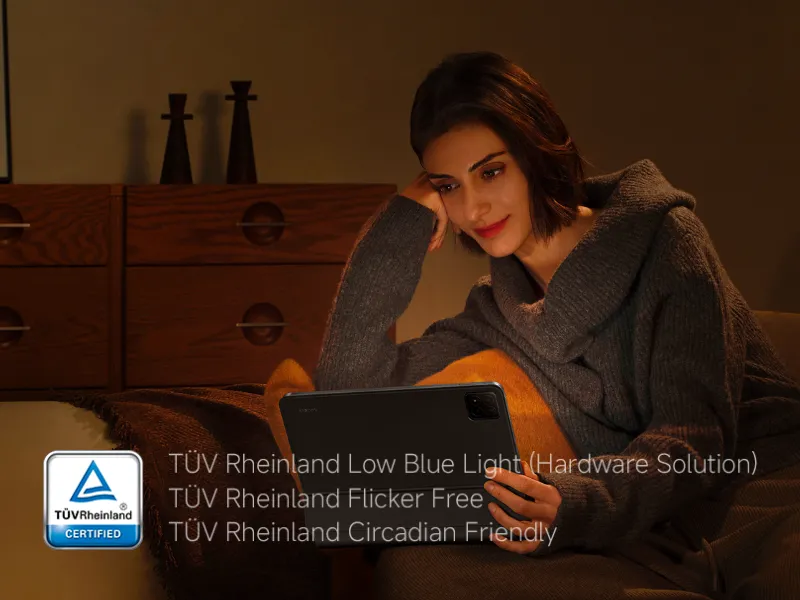Vďaka 3 certifikátom TÜV Rheinland máte istotu, že displej tabletu Xiaomi Pad 7 8/128GB Green sa postará o pohodu vášho zraku.