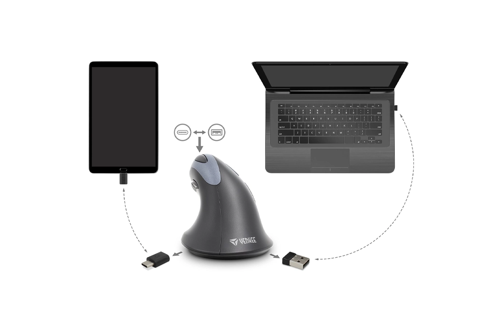 Vertikálna ergonomická bezdrôtová myš Yenkee YMS 5030