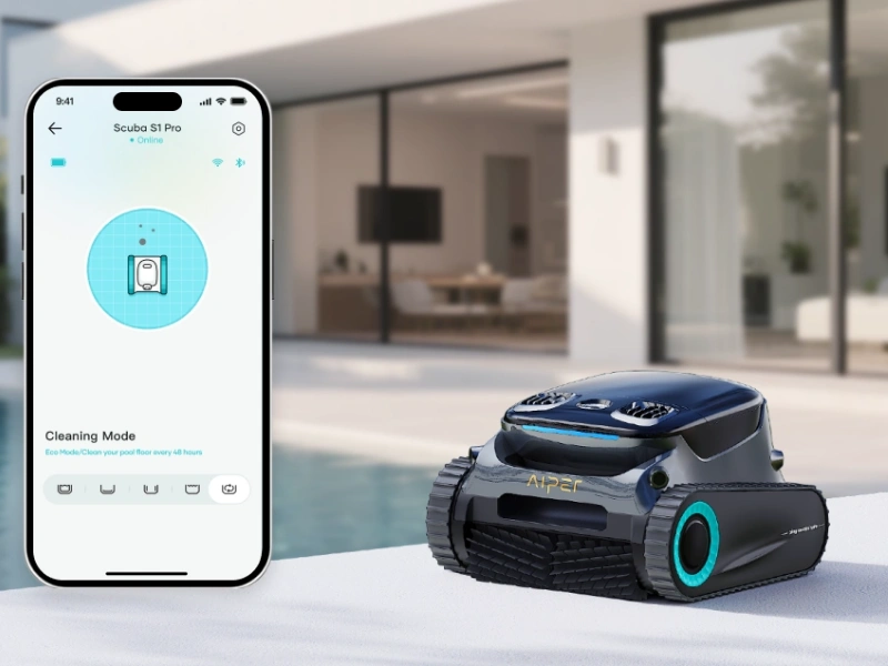 S Aiper App si navol&iacute;te režim čistenia pre Aiper SCUBA N1 Pro e&scaron;te pred jeho ponoren&iacute;m do vody.
