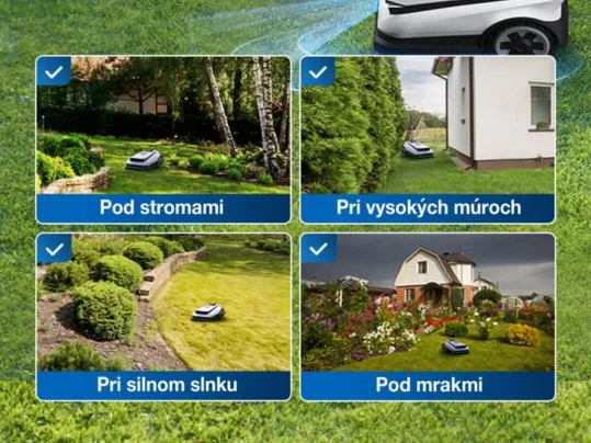 Pevný 3D ToF LiDAR a AI kamera typu rybie oko zabezpečia presnosť a stabilitu navigácie kosačky Goat O800 RTK aj v podmienkach kedy by iné kosačky stratili signál.