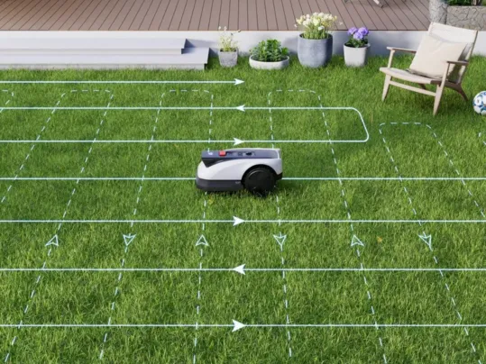 Kosačka Goat O800 RTK vďaka inteligentnému plánovaniu trasy kosí systematicky, čím zaisťuje dokonale pokosený trávnik.