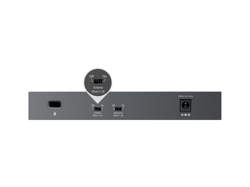 TP LINK LS108GP 8 gigabitovy desktop switch Režim Extend.