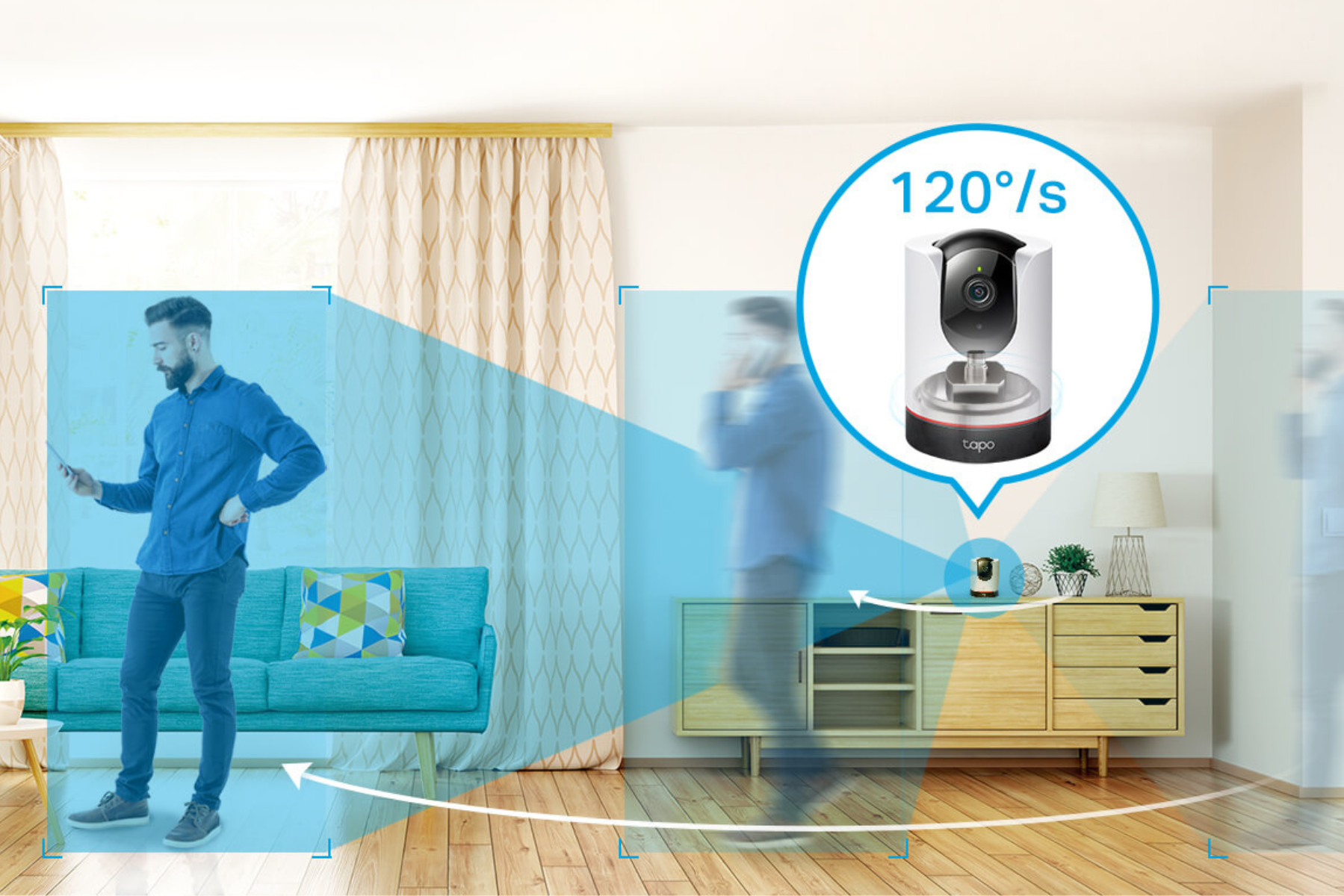 Domáca bezpečnostná Wi-Fi kamera Tp-Link Tapo C225 sledovanie pohybu