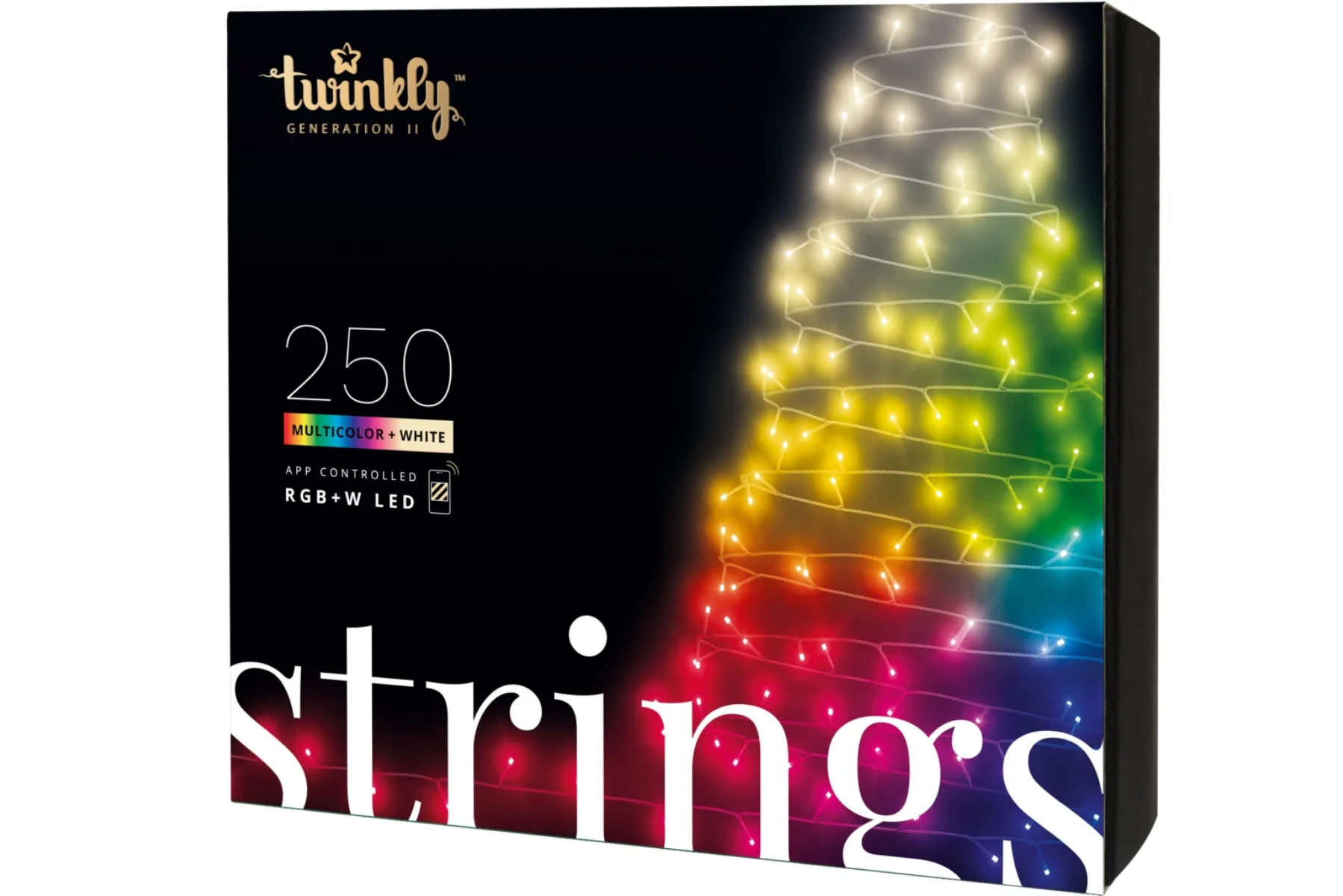 Vonkajšie dekoratívne osvetlenie Twinkly Strings Gen II RGBW – LED reťaz hlasove ovladanie