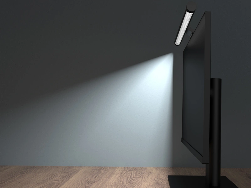 Vďaka unikátnemu asymetrickému dizajnu svieti lišta Mi Computer Monitor Light Bar svieti iba na stôl a klávesnicu.